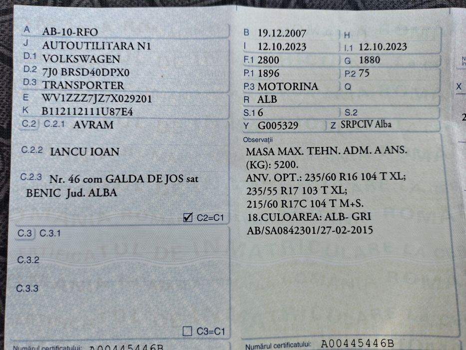 Vând Volkswagen Transporter