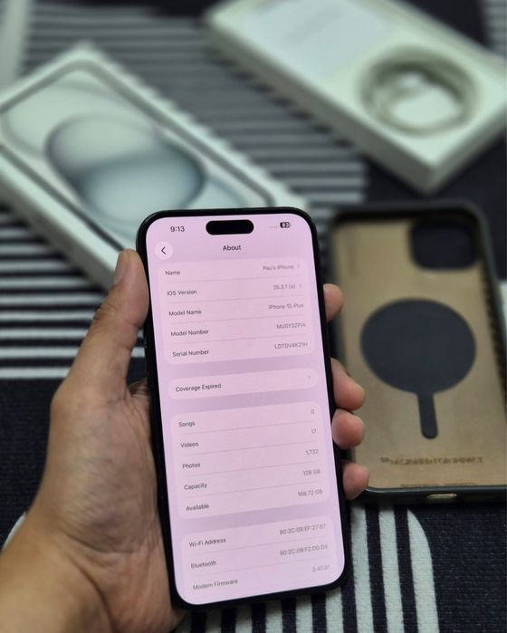 iPhone 15 PLuS impecabil ca NOU de 128 GB