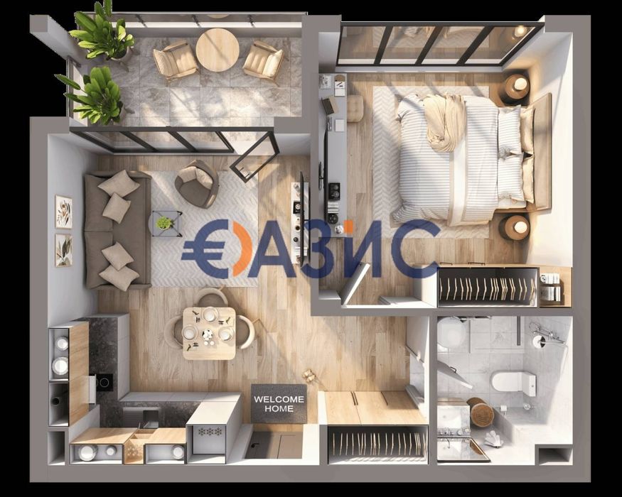 Продава се Двустаен апартамент в к.к. Слънчев бряг - 65 кв.м за 718 €/кв.м - Снимка #7