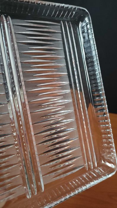 2 квадратни кристални плата ръчно гравирани