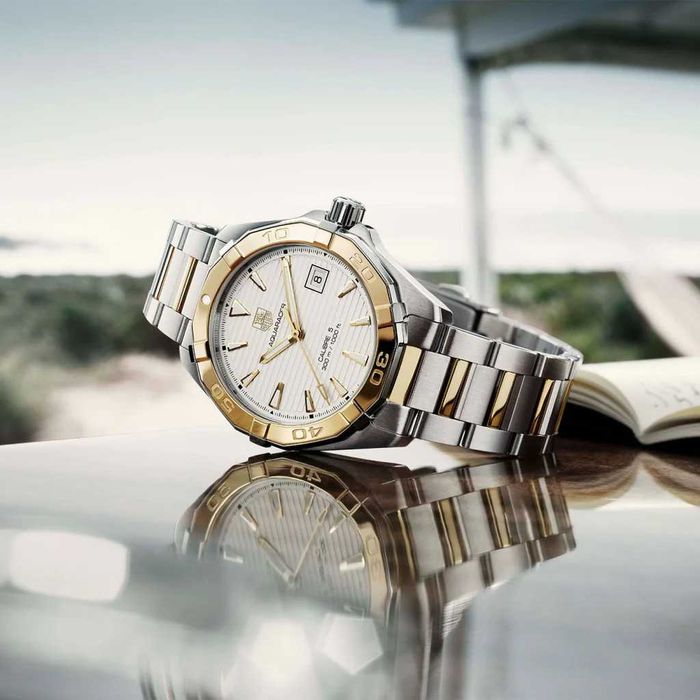 ПОЗЛАТЕН TAG HEUER AQUARACER Calibre 5 WAY2151 Мъжки Часовник Нов