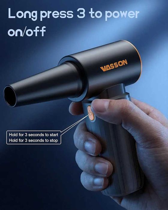 Чисто нов Метален Турбо Джет Фен VASSON 260 000 RPM, Безчетков ...