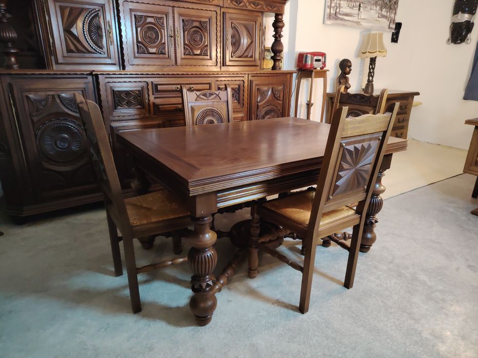 Masa din lemn masiv de mahon, mobilier din lemn