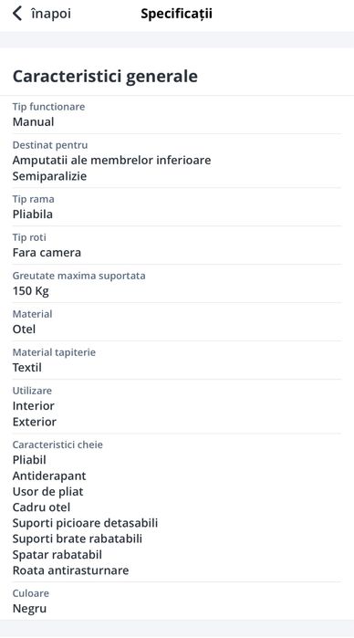 Scaun cu rotile 150kg + cadru pliabil