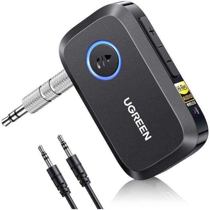 UGREEN BT509 автомобилен Bluetooth v6.0 LDAC приемник с 3.5mm AUX свързване