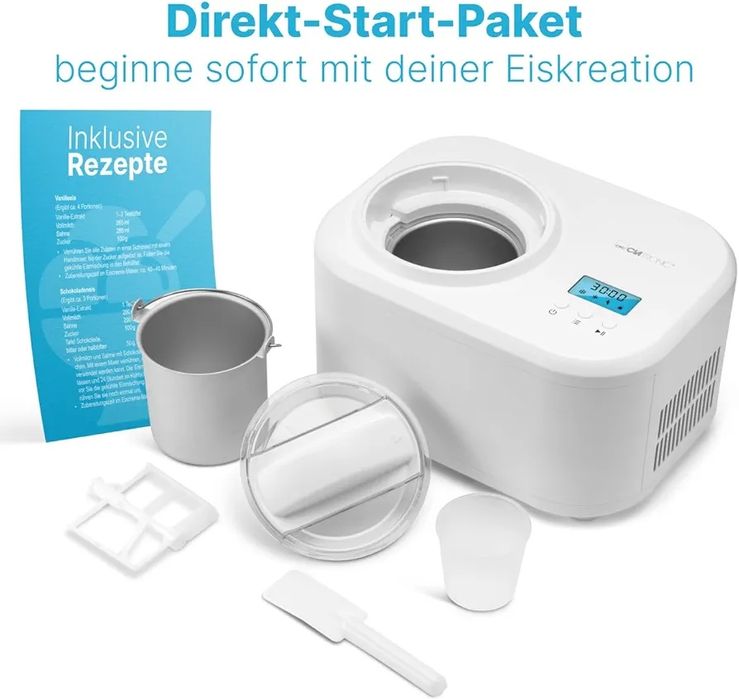 Нова машина за сладолед Clatronic, ICM 3799, 2в1, капацитет 1 литър