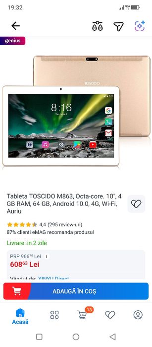 Tableta Toscido cu husa