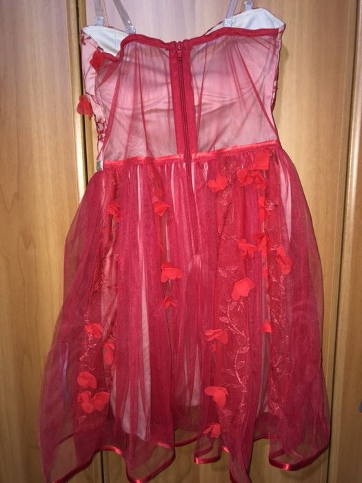 Rochie rosie cu gold firma Bby 34