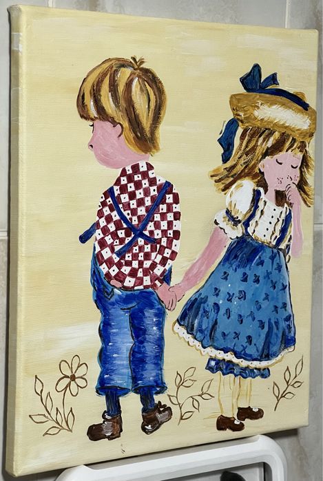 Tablou pictat acrilic pe canvas 25x30 cm