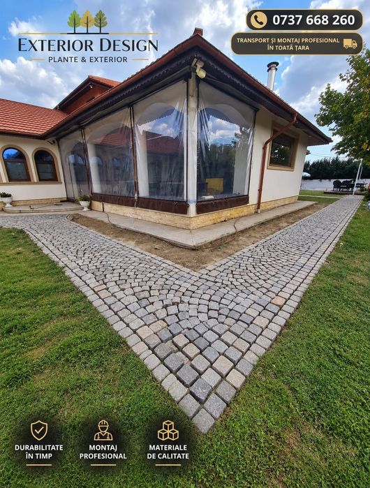 Piatră Cubică Maro Bej – Transport + Montaj în Toată Țara