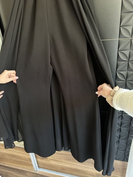 Дълъг черен гащеризон/рокля