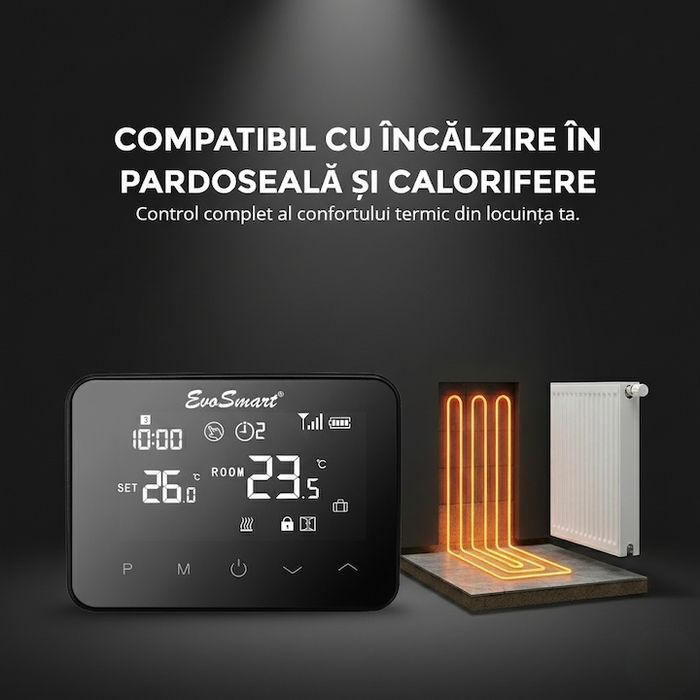 Termostat de ambient inteligent EvoSmart WT-20,WI-FI