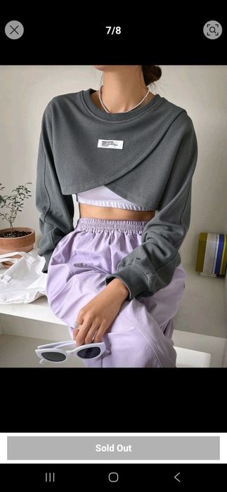 Дамски къс пуловер