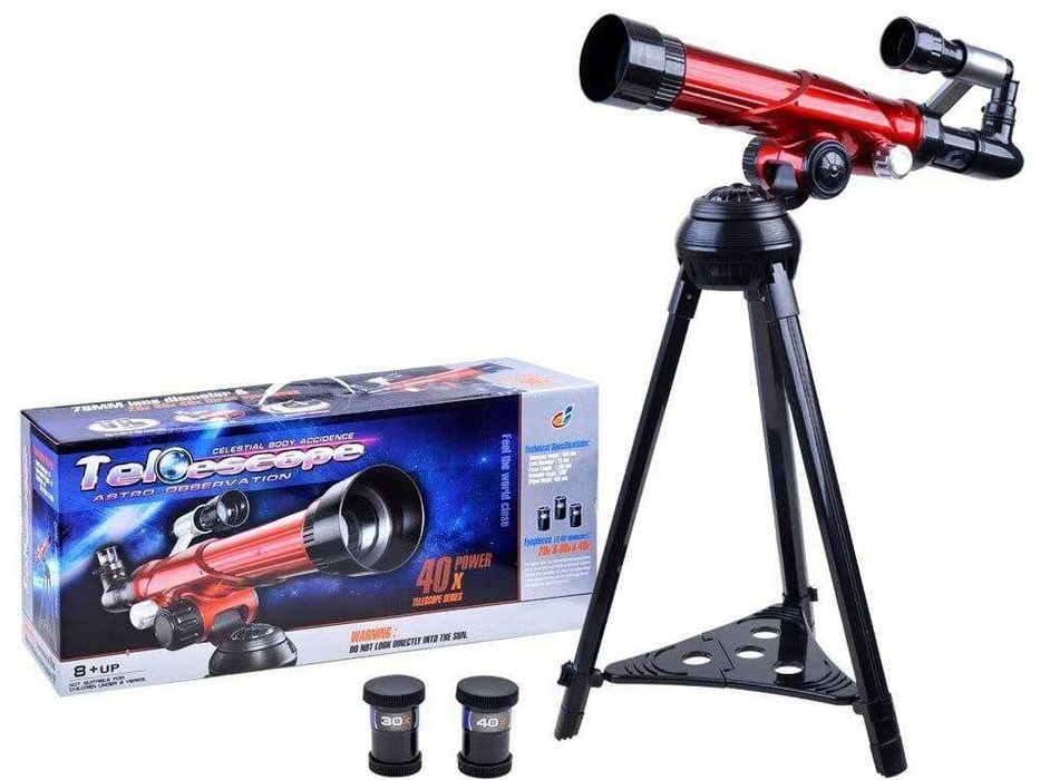 Детский учебный телескоп с увеличением до 40х объектив 75мм Астроном