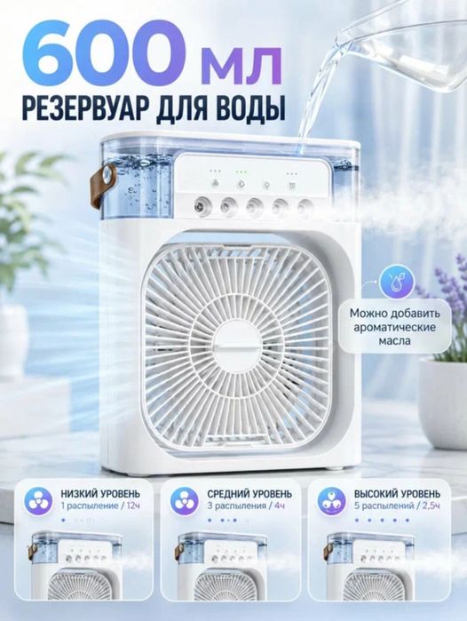 Настольный мини вентилятор кондиционер (белый), Гарантия 2 месяца!