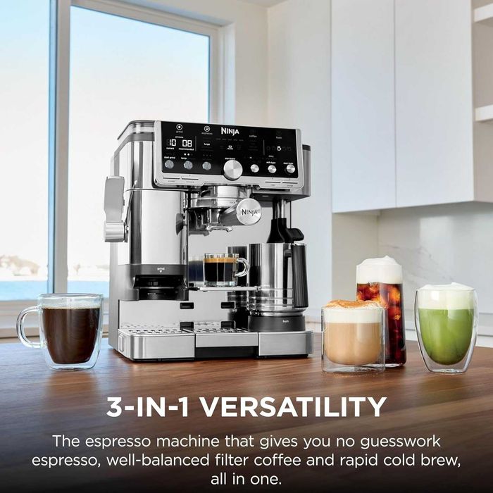 Комбинирана Кафемашина 3-в-1 Ninja Luxe Café Pro ES701EU Кафеавтомат (Еспресо, Филтър, Cold Brew)