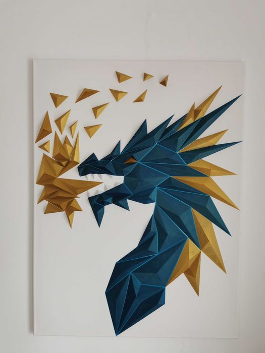 Tablou Dragon lowpoly printat 3D 60/80cm