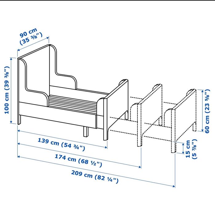 Pat extensibil , 80x200 cu saltea
