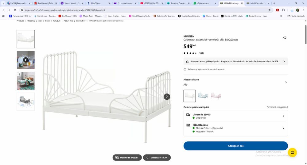 Pat copii Ikea extensibil