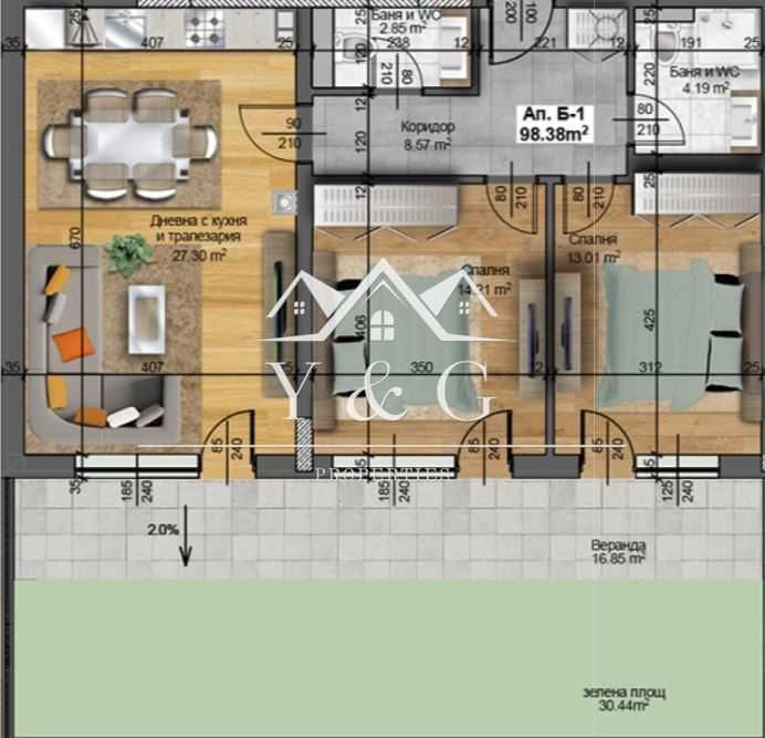 Продава се Тристаен апартамент в Пловдив, Христо Смирненски - 98 кв.м за 1434 €/кв.м - Снимка #1