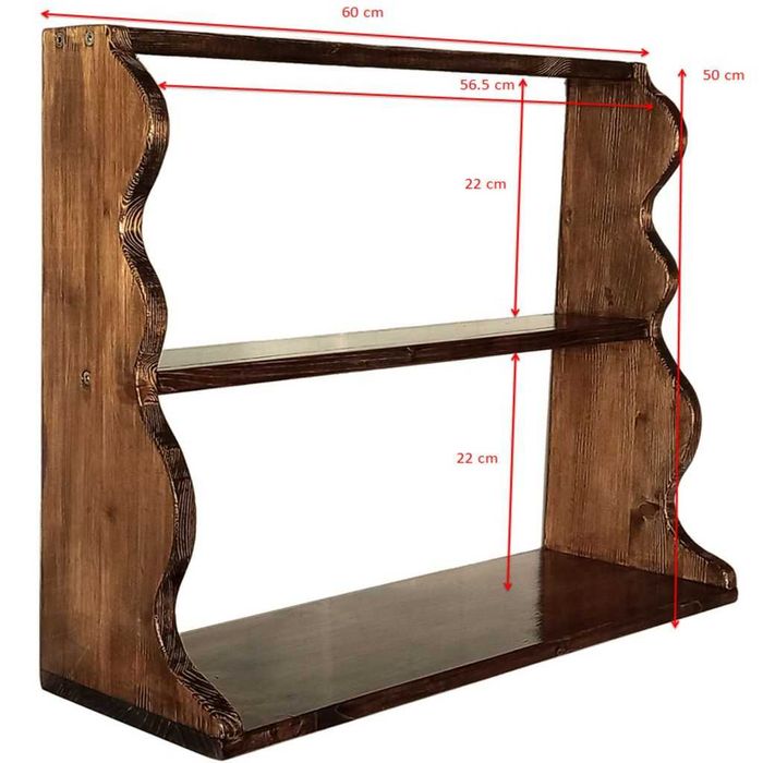Raft din lemn de pin, handmade, pentru blat sau masa – 60 × 50 cm