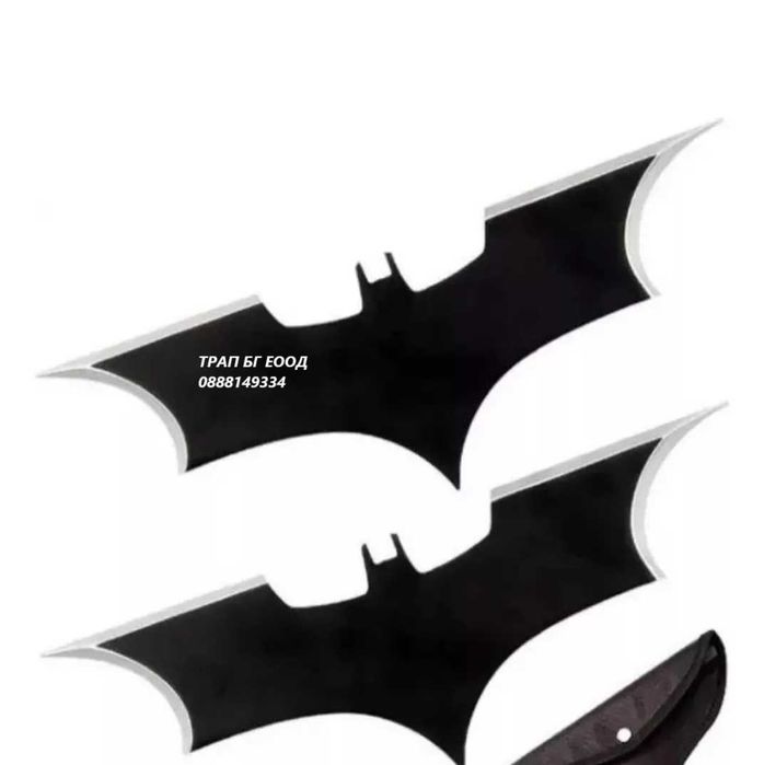 Шурикени за хвърляне Батман Batman 20 см Звездички Два броя с калъф
