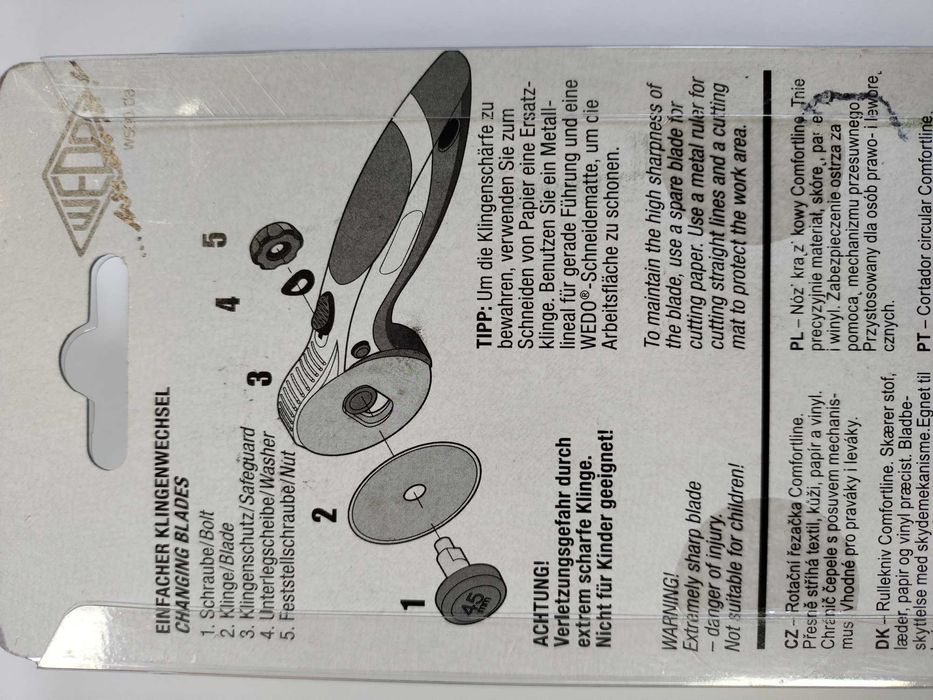 кожарски, сарашки ротационен дисков нож 2 модела 18 мм и 45 мм, Япония