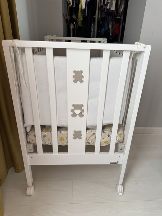 Patut copil Anna Bebe cu saltea cocos si 2 lenj incluse noi