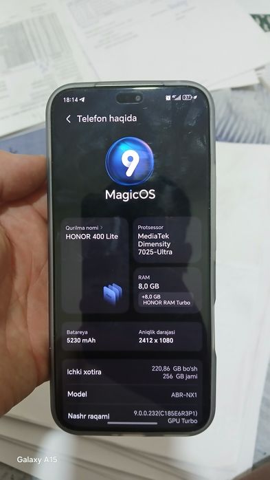 Honor 400 lite karobka dokument