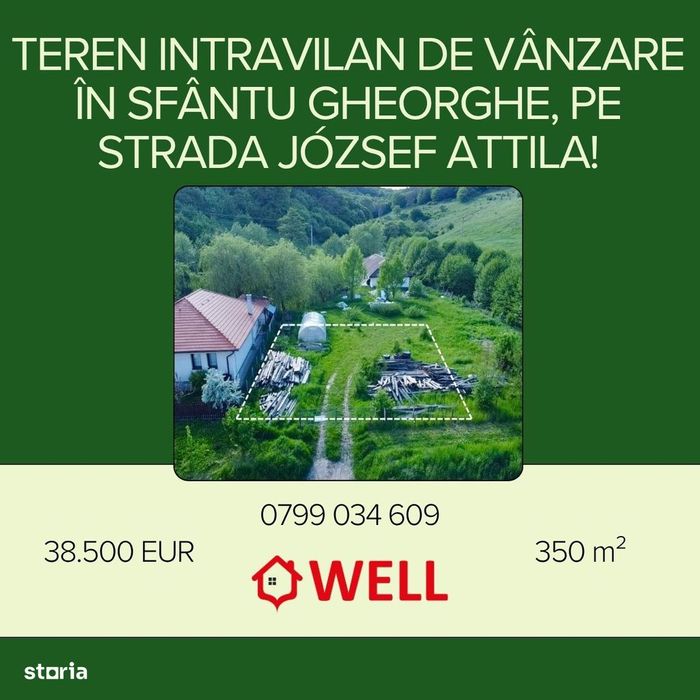 Teren intravilan de vânzare în Sfântu Gheorghe, pe str. József Attila!