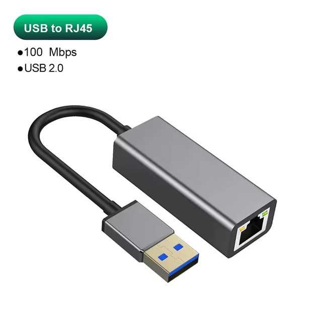 Адаптер USB и Type-C to LAN 100/1000 Мбит/сек. Windows, Mac. Доставка.