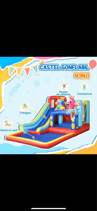 Tobogan gonflabil cu apa sau bile