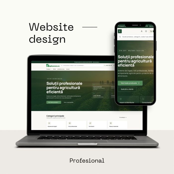 Realizare website-uri moderne pentru firme și afaceri locale | Prețuri începând de la 850 lei pentru varianta basic.