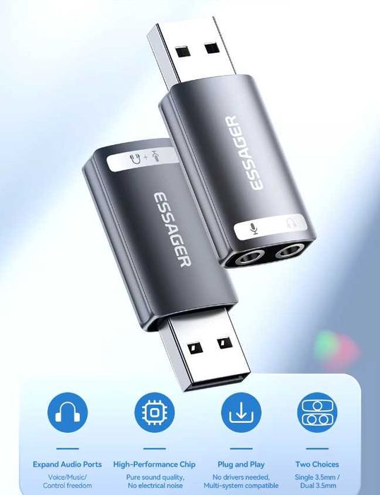 Новые Звуковые карты USB - с гарантией - ассортимент - доставка