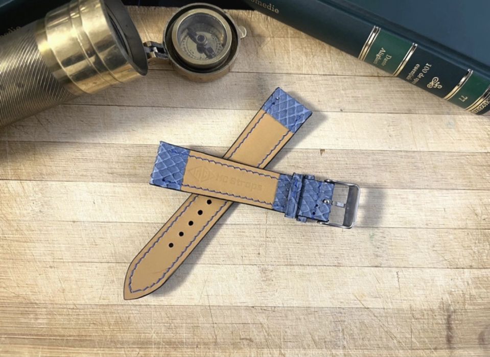 Curea ceas din piele de piton-Handmade