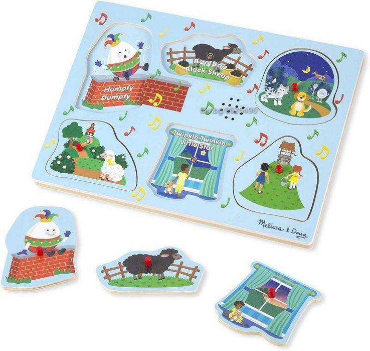 продавам Melissa & Doug - Дървен музикален пъзел - Детски песнички