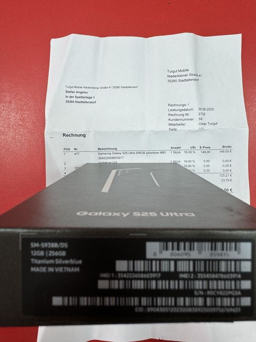 Samsung Galaxy S25 Ultra 256GB Silverblue