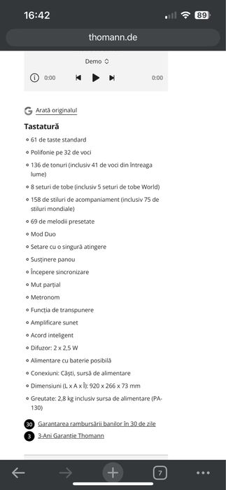 Orga Electronica YAMAHA PSR-F52