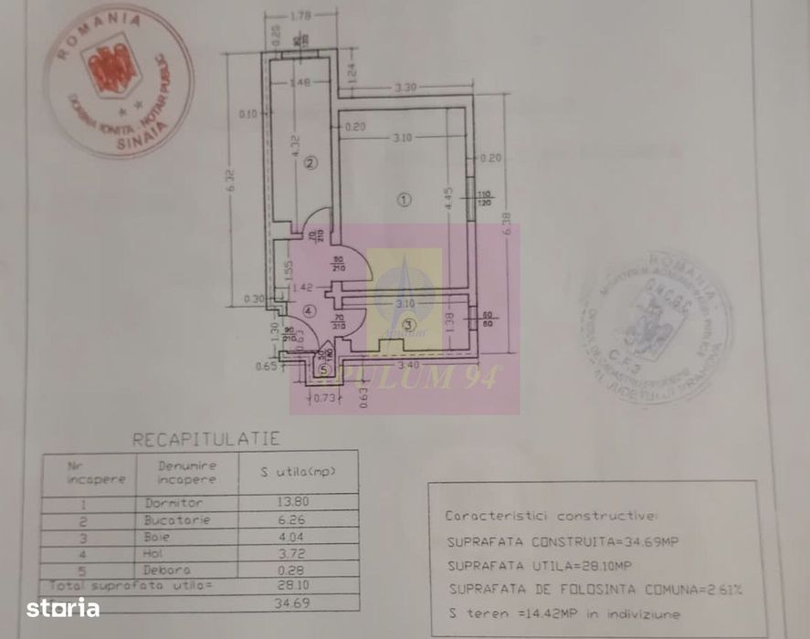 Garsoniera de vanzare in Sinaia – zona Spital