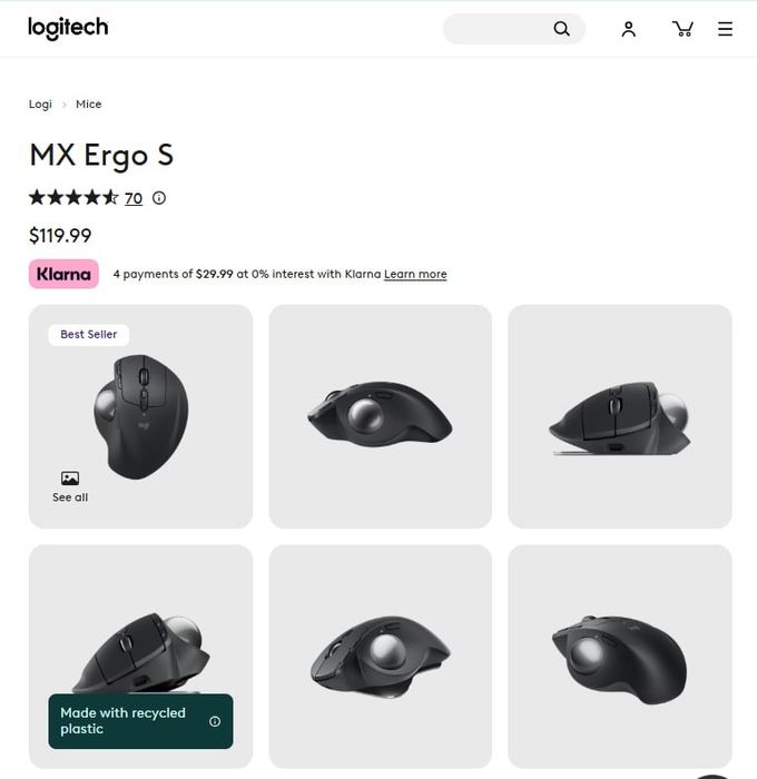 мышь Logitech MX Ergo S в отличном состоянии