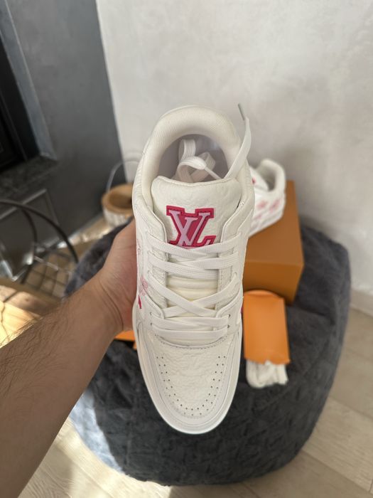 Louis Vuitton LV Trainers Takashi Murakami White Flowers / Alb Roz