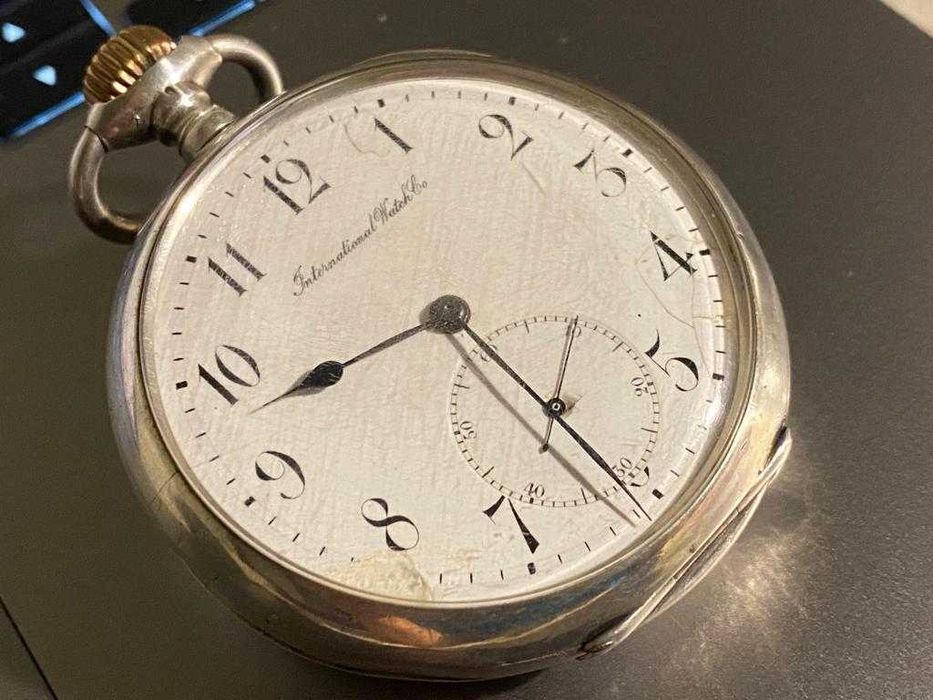 Ceas vechi de buzunar din argint IWC Schaffhausen cal. 57