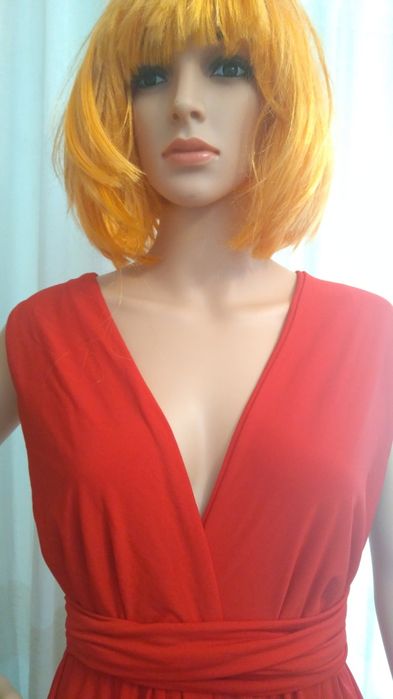 Rochie rosie de seara cocktail ramona badescu