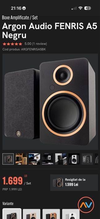 Boxe active Argon Audio Fenris A5 black