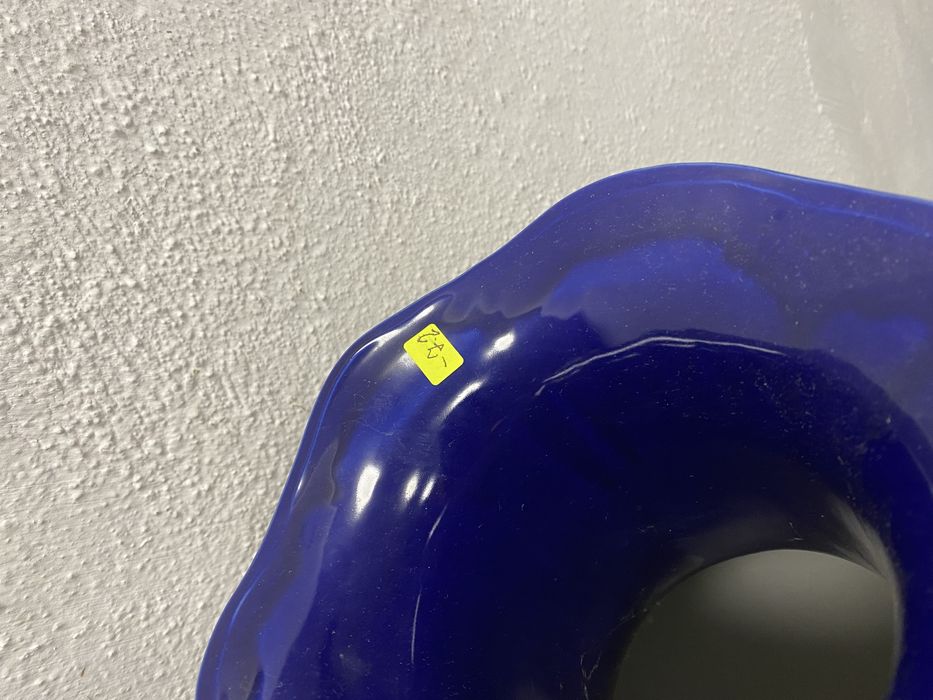 Голяма масивна кристална купа рязано стъкло Европа 1970-те