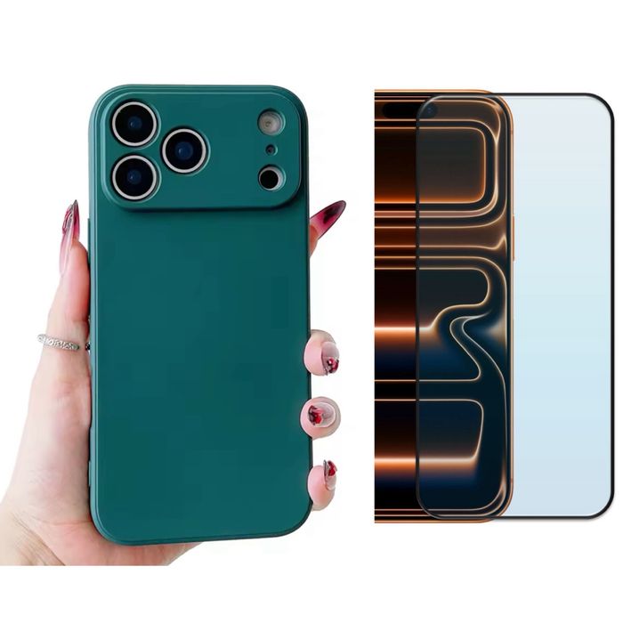 Husa Colorata Fina + Folie Sticla 11D/6D/Privacy Iphone 17/AIR/PRO/MAX