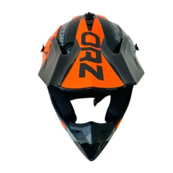 Кросова каска, За мотор, Велосипед, S, M и L размер, Сив с оранжев