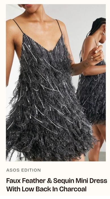 Рокля Asos много красива тип пера