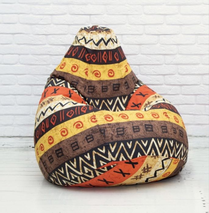 Кресло-мешок XXXL , чехол хлопок-велюр , мультиколор Large