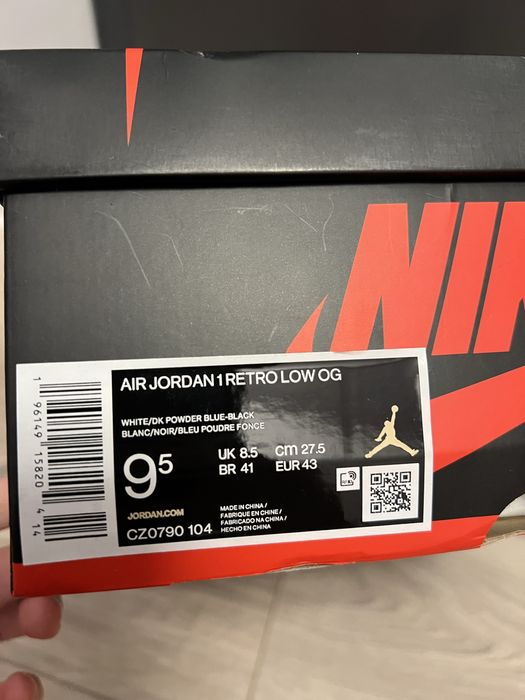 Jordan 1 Low Retro Powder Blue